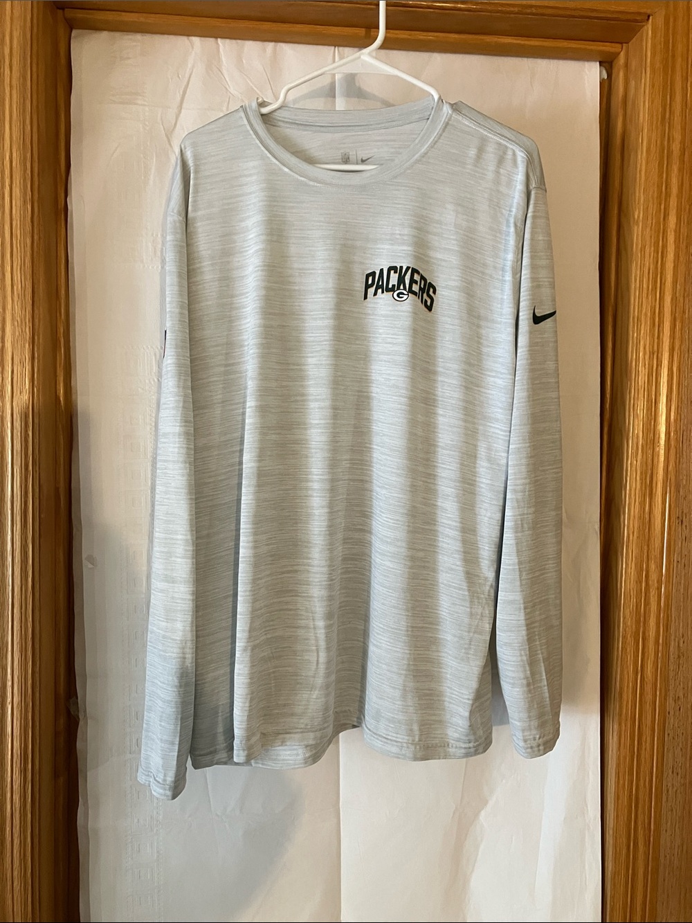 NFL Nike Green Bay Packer Men’s XL Long Sleeve Grey Heathered Texture T-Shirt